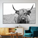 Newfoundland Cow Art Wall Art, Black White Cow Art Wall Art