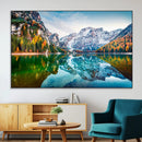 Spectacular autumn view of Braies Lake Wall Art Canvas Print by MyGreatCanvas | Canvas Wall Art Prints | Photo Prints & Wall Decor