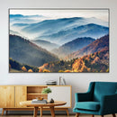 Misty Mountain Sunrise Triptych Canvas Print – Autumn