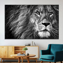 Black and White Lion Canvas Wall Art Print – Wildlife