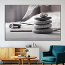Burning Incense and Zen Stones Buddhism Wall Art, Zen Stones