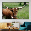 Longhorn Steer Canvas Wall Art – Rustic Nature Triptych