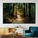 Sunlit Forest Pathway Canvas Print | 3 Panel Large Nature by MyGreatCanvas | Canvas Wall Art Prints | Photo Prints & Wall Decor