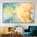 Green and Yellow Marble Fluid Effect Wall Art, Green and