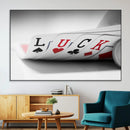 Framed Luck Poker Cards Canvas – Modern Triptych Wall Art,