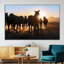 Horse Herd Wall Art Animal Canvas Print