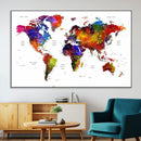 World Map Canvas Print – Detailed Map of the World Wall Art