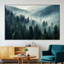 Captivating Misty Forest Wall Art Premium Canvas Print a