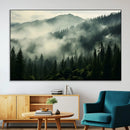 Captivating Misty Forest Wall Art Premium Canvas Print a