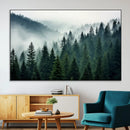 Captivating Misty Forest Wall Art Premium Canvas Print,