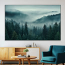 Captivating Misty Foggy Forest Wall Art Premium Canvas Print