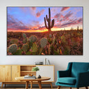 Arizona Desert Wall Art Canvas Print - Framed Deser Sunset