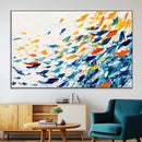 Abstract Fish Shoal Wall Art Canvas Print, Colorful Fish