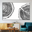 Abstract Large Tree Rings – Minimalist Black and White Wood