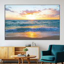 Golden Sunset Over Ocean Waves - Serene Coastal Triptych