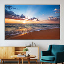 Golden Hour Beach Sunset Wall Art | Canvas Print | Ready to