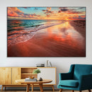 Sunset Beach Wall Art | Ocean Canvas Print | Coastal Wall