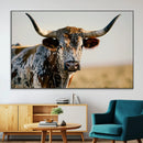 Texas Bull Longhorn Wall Art Canvas Print for Farm House
