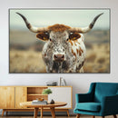 Texas Cow Longhorn Wall Art Canvas Print for Farm House Wall