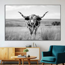 Texas Cow Longhorn Wall Art Canvas Print for Farm House Wall