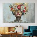 Golden Petal Wall Art Canvas Print - Silhouette Woman Wall by MyGreatCanvas | Canvas Wall Art Prints | Photo Prints & Wall Decor