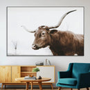 Rustic Bull Wall Art Canvas Print – Modern Longhorn