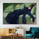 Decadent Girl by Ramon Casas Wall Art Canvas Print, Framed