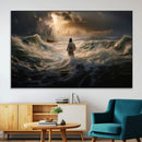 Jesus Walking on Water Wall Art Canvas Print - Religious