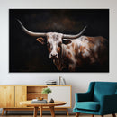 Texas Longhorn Wall Art Canvas Print | Western Ranch Decor |