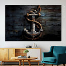 3 Panel Grunge Abstract Anchor Wall Art Canvas Print Set