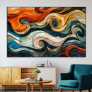 Abstract Wave Wall Art | Ready to Hang Framed Canvas Print |