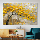 Yellow Blossom Tree Canvas Wall Art - Floral Abstract Modern
