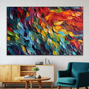 Vibrant Abstract Leaf Wall Art Canvas Print | Bold Colorful