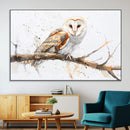 Barn Owl Wall Art on Branch | Stunning Canvas Print for