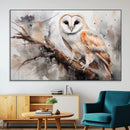 Barn Owl Wall Art | Watercolor Barn Owl Canvas Print |