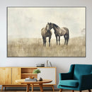 Chines Style Grunge Horses Wall Art Canvas Print