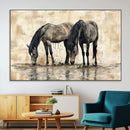 Chinese Style Abstract Black Horses Wall Art Canvas Print - by MyGreatCanvas | Canvas Wall Art Prints | Photo Prints & Wall Decor