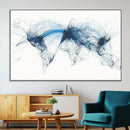 Flight Route Map Wall Art Canvas Print, Abstract Air Traffic