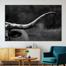 Cow Longhorn Wall Art | Black and White Print | Ready to by MyGreatCanvas | Canvas Wall Art Prints | Photo Prints & Wall Decor