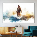 Watercolor Jesus Walking Wall Art Print, Jesus Water Canvas
