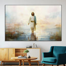 Framed Jesus Walking on Water Wall Art - 3-Panel Christian