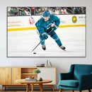 San Jose Sharks Ice Hockey Player Wall Art Canvas Print