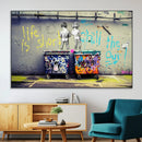 Banksy Life is Short Wall Art - Iconic Graffiti Art on by MyGreatCanvas | Canvas Wall Art Prints | Photo Prints & Wall Decor