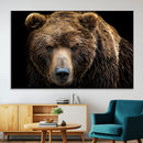 Grizzly Brown Bear Canvas Wall Art, Wildlife Animal Canvas