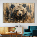 Majestic Grizzly 399 Bear Wall Art | 3-Panel Rustic Canvas