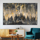 Golden Forest Abstract Wall Art | Dark Forest with Gold