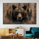 Rustic Grizzly 399 Wall Art | Triptych Canvas Print | Rustic