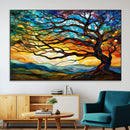 Vibrant Mosaic Tree of Life Wall Art | Stained Glass Style