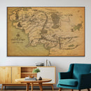 Middle Earth Map Canvas Wall Art – Vintage Fantasy Map