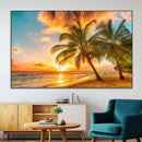 Tropical Sunset Beach Canvas Wall Art Print – Vibrant Palm by MyGreatCanvas | Canvas Wall Art Prints | Photo Prints & Wall Decor